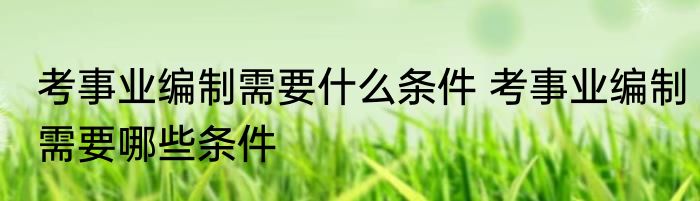 考事业编制需要什么条件 考事业编制需要哪些条件