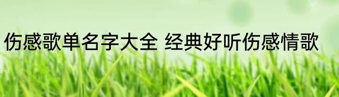 伤感歌单名字大全 经典好听伤感情歌