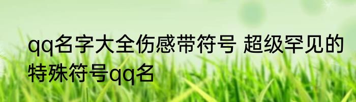qq名字大全伤感带符号 超级罕见的特殊符号qq名