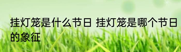 挂灯笼是什么节日 挂灯笼是哪个节日的象征