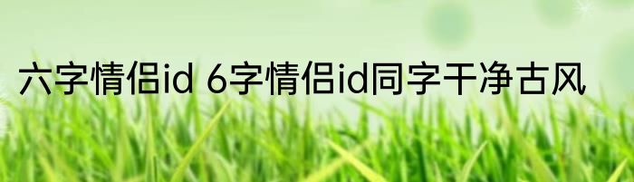 六字情侣id 6字情侣id同字干净古风