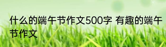 什么的端午节作文500字 有趣的端午节作文