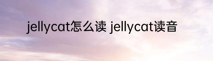 jellycat怎么读 jellycat读音