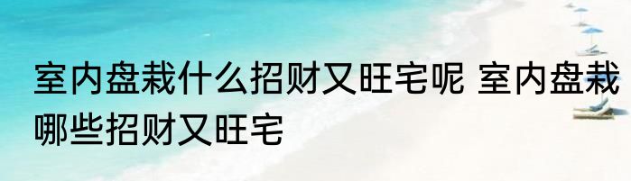 室内盘栽什么招财又旺宅呢 室内盘栽哪些招财又旺宅