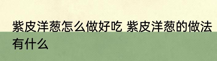 紫皮洋葱怎么做好吃 紫皮洋葱的做法有什么