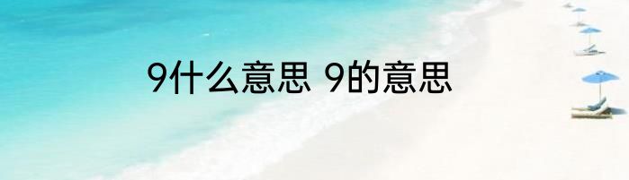9什么意思 9的意思