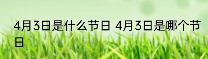 4月3日是什么节日 4月3日是哪个节日
