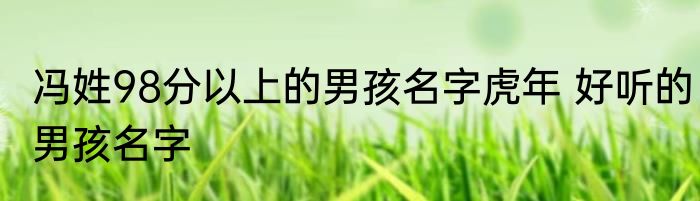 冯姓98分以上的男孩名字虎年 好听的男孩名字