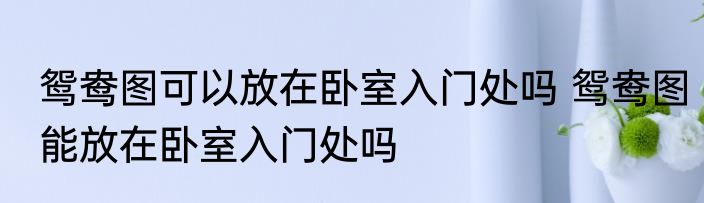 鸳鸯图可以放在卧室入门处吗 鸳鸯图能放在卧室入门处吗