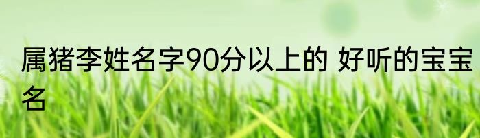 属猪李姓名字90分以上的 好听的宝宝名