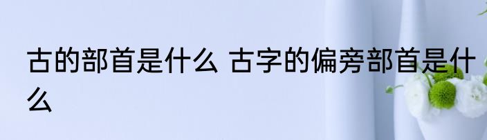 古的部首是什么 古字的偏旁部首是什么