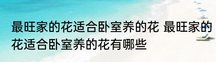 最旺家的花适合卧室养的花 最旺家的花适合卧室养的花有哪些