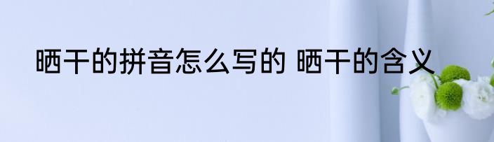晒干的拼音怎么写的 晒干的含义