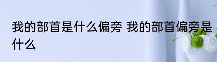 我的部首是什么偏旁 我的部首偏旁是什么