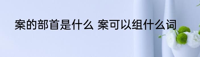 案的部首是什么 案可以组什么词
