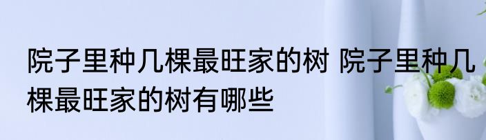 院子里种几棵最旺家的树 院子里种几棵最旺家的树有哪些