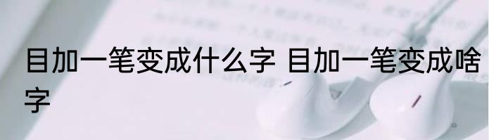 目加一笔变成什么字 目加一笔变成啥字