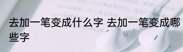 去加一笔变成什么字 去加一笔变成哪些字