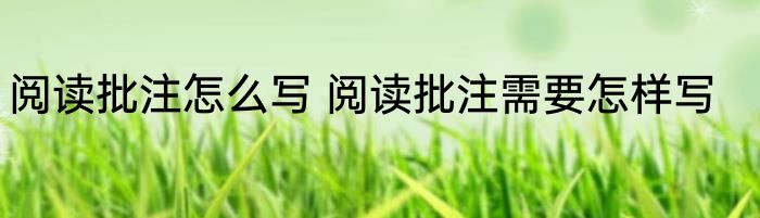 阅读批注怎么写 阅读批注需要怎样写