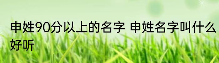 申姓90分以上的名字 申姓名字叫什么好听