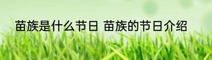 苗族是什么节日 苗族的节日介绍