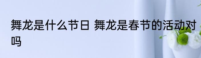舞龙是什么节日 舞龙是春节的活动对吗