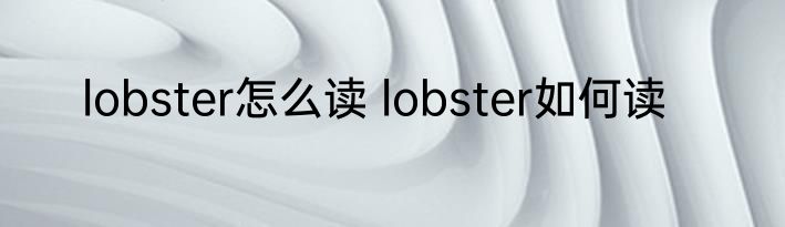 lobster怎么读 lobster如何读