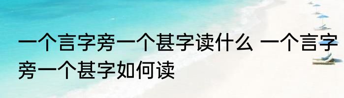 一个言字旁一个甚字读什么 一个言字旁一个甚字如何读