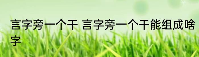 言字旁一个干 言字旁一个干能组成啥字