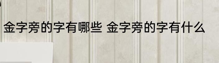 金字旁的字有哪些 金字旁的字有什么