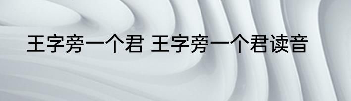 王字旁一个君 王字旁一个君读音