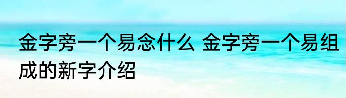 金字旁一个易念什么 金字旁一个易组成的新字介绍