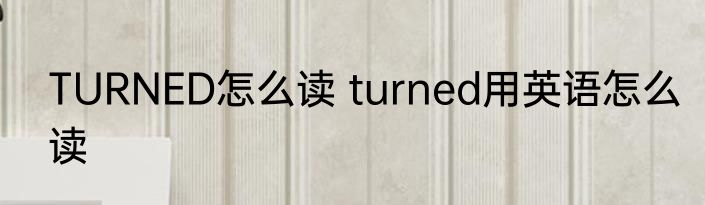 TURNED怎么读 turned用英语怎么读