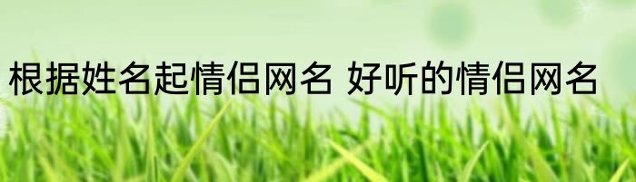 根据姓名起情侣网名 好听的情侣网名
