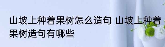 山坡上种着果树怎么造句 山坡上种着果树造句有哪些