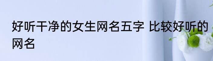 好听干净的女生网名五字 比较好听的网名