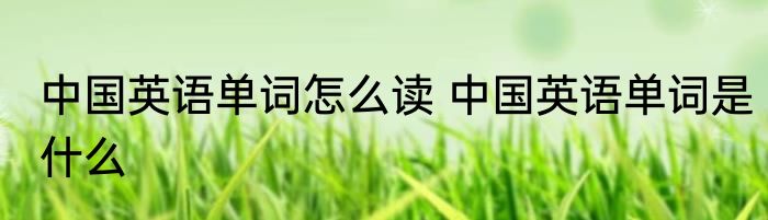 中国英语单词怎么读 中国英语单词是什么