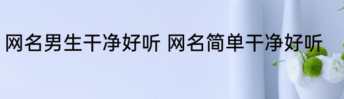 网名男生干净好听 网名简单干净好听