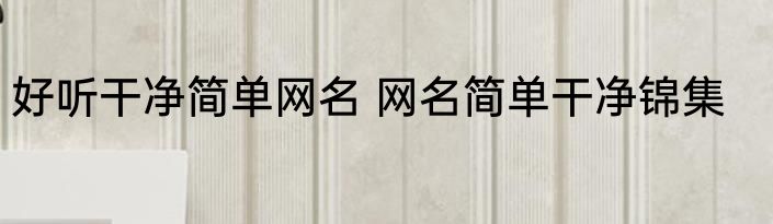 好听干净简单网名 网名简单干净锦集