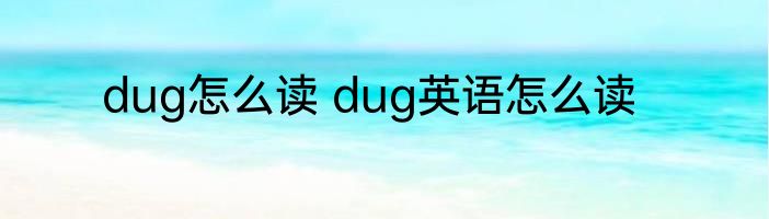 dug怎么读 dug英语怎么读