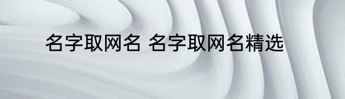 名字取网名 名字取网名精选