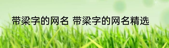 带梁字的网名 带梁字的网名精选