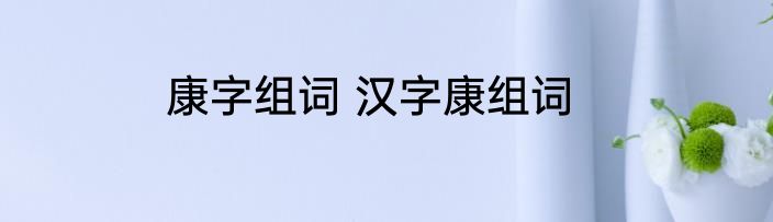 康字组词 汉字康组词