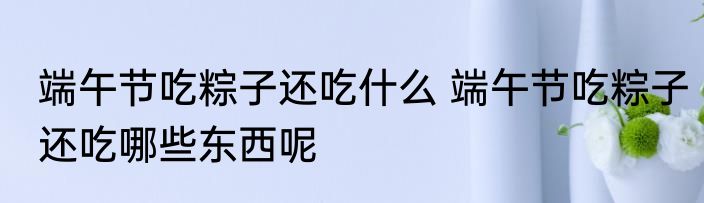 端午节吃粽子还吃什么 端午节吃粽子还吃哪些东西呢