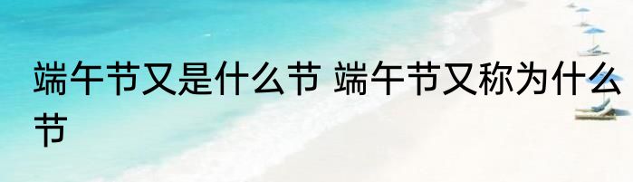 端午节又是什么节 端午节又称为什么节