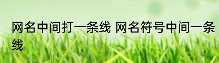 网名中间打一条线 网名符号中间一条线