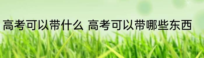 高考可以带什么 高考可以带哪些东西
