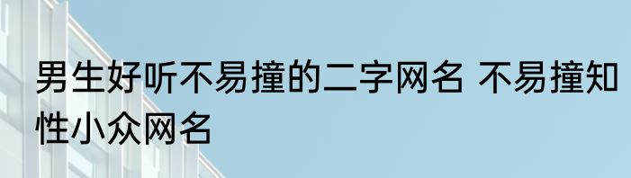 男生好听不易撞的二字网名 不易撞知性小众网名