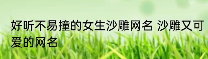 好听不易撞的女生沙雕网名 沙雕又可爱的网名