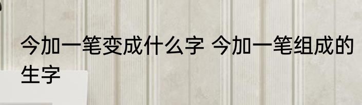 今加一笔变成什么字 今加一笔组成的生字